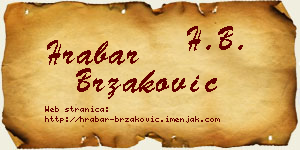 Hrabar Brzaković vizit kartica